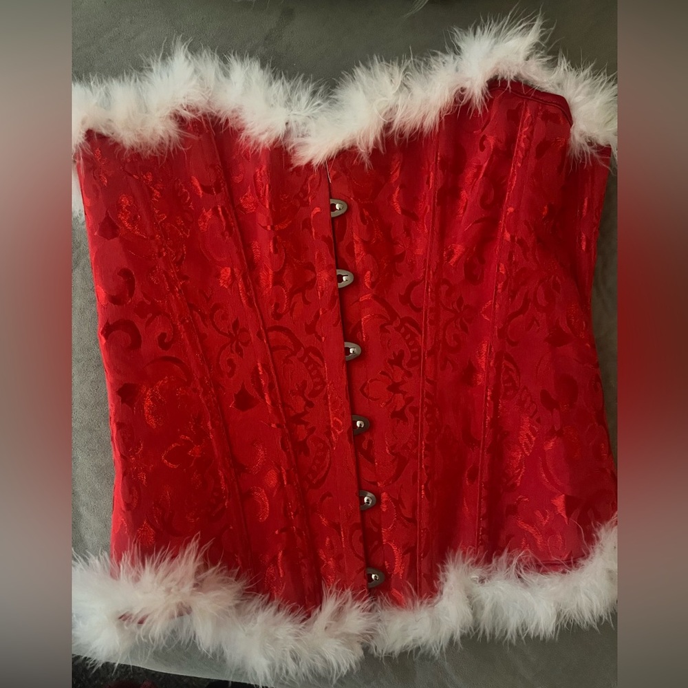 Mrs. clause sexy bustier corset top